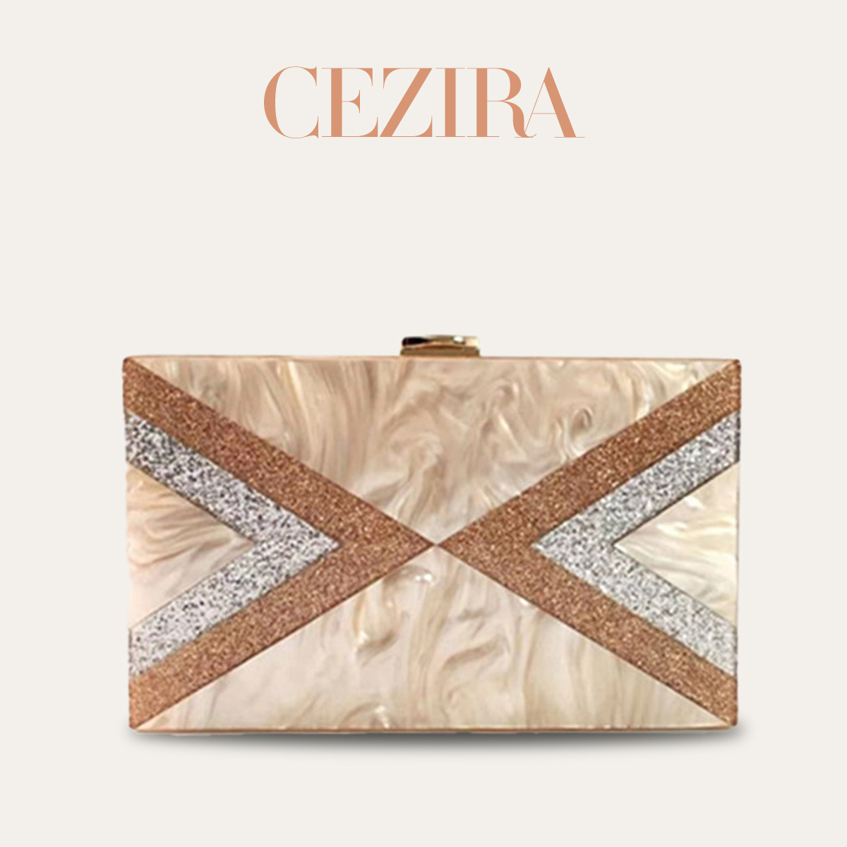 Ethnic Fashion Design - Bolso de Mano Tipo Clutch Acrílico