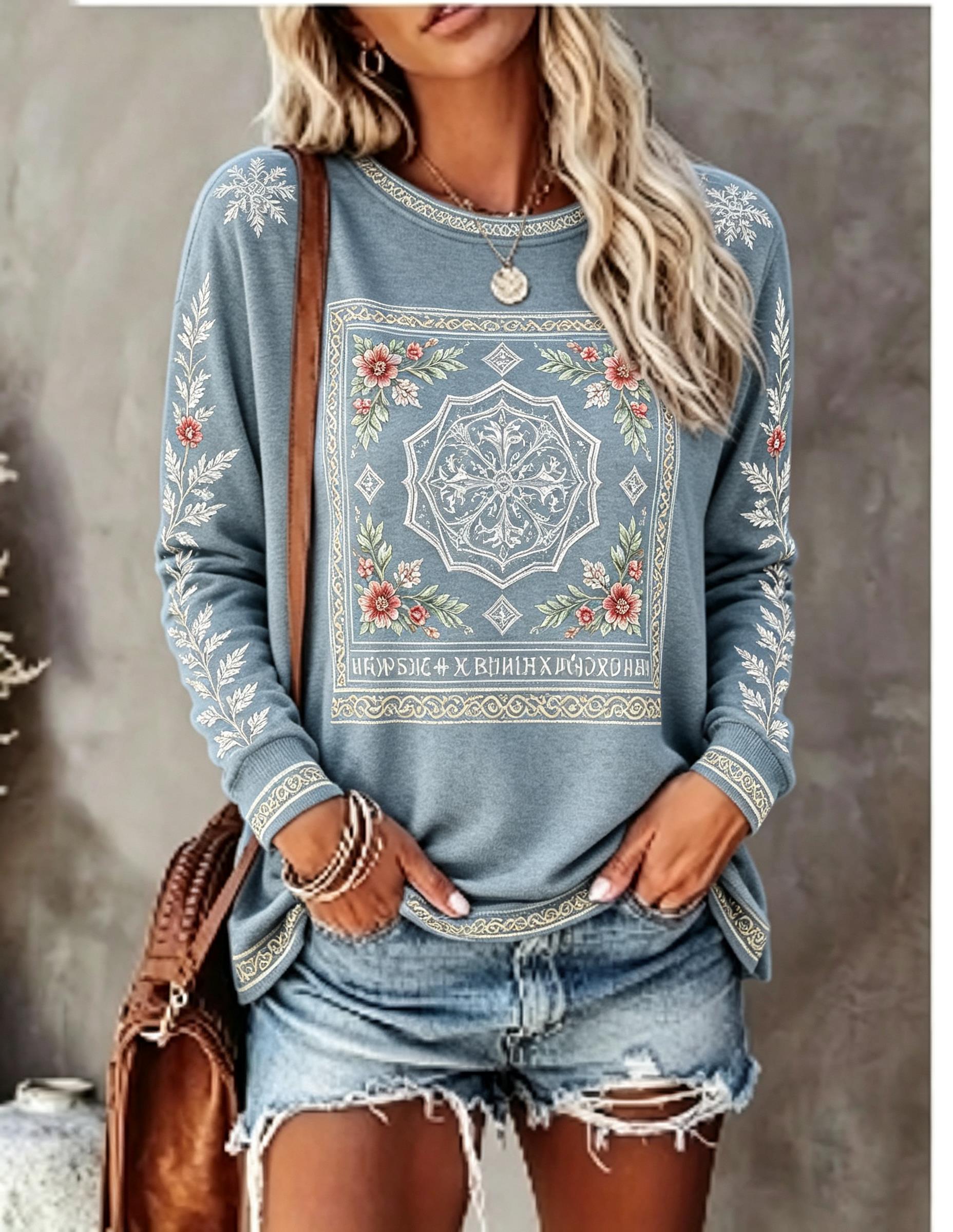 Camiseta de manga larga con cu - Ethnic Fashion Women reseña y precio