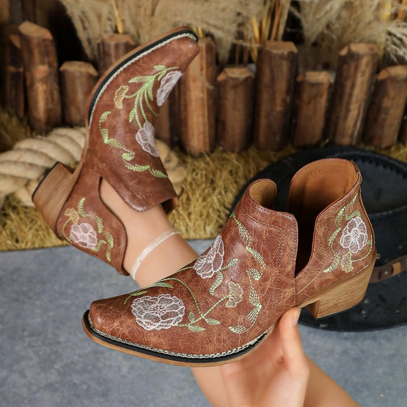Nuevas Botas Cortas Bordadas p - Ethnic Fashion Women reseña y precio